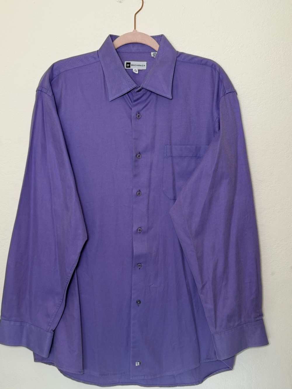 Bachrach men's purple dress shirt,Size 17 100% Cotton.